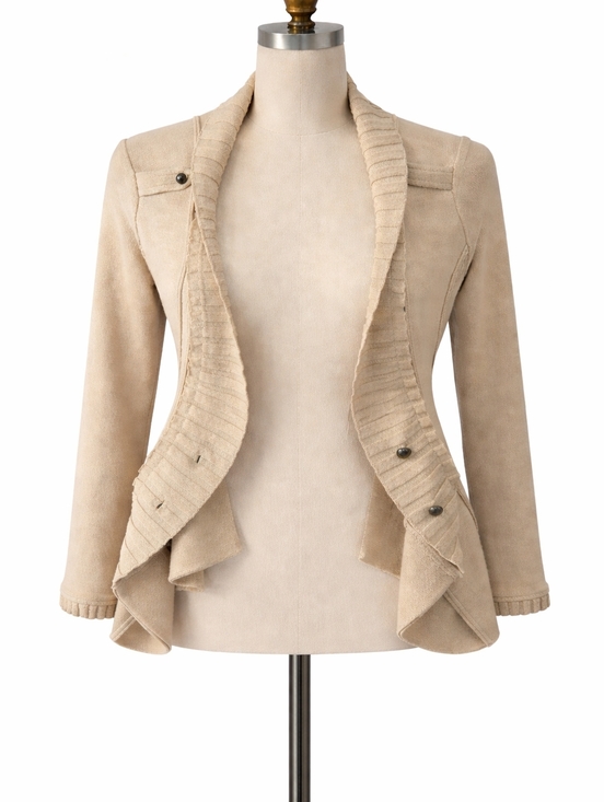 White House Black Market Jackets & Blazers - Chic Beige Cardigan with Button Accents